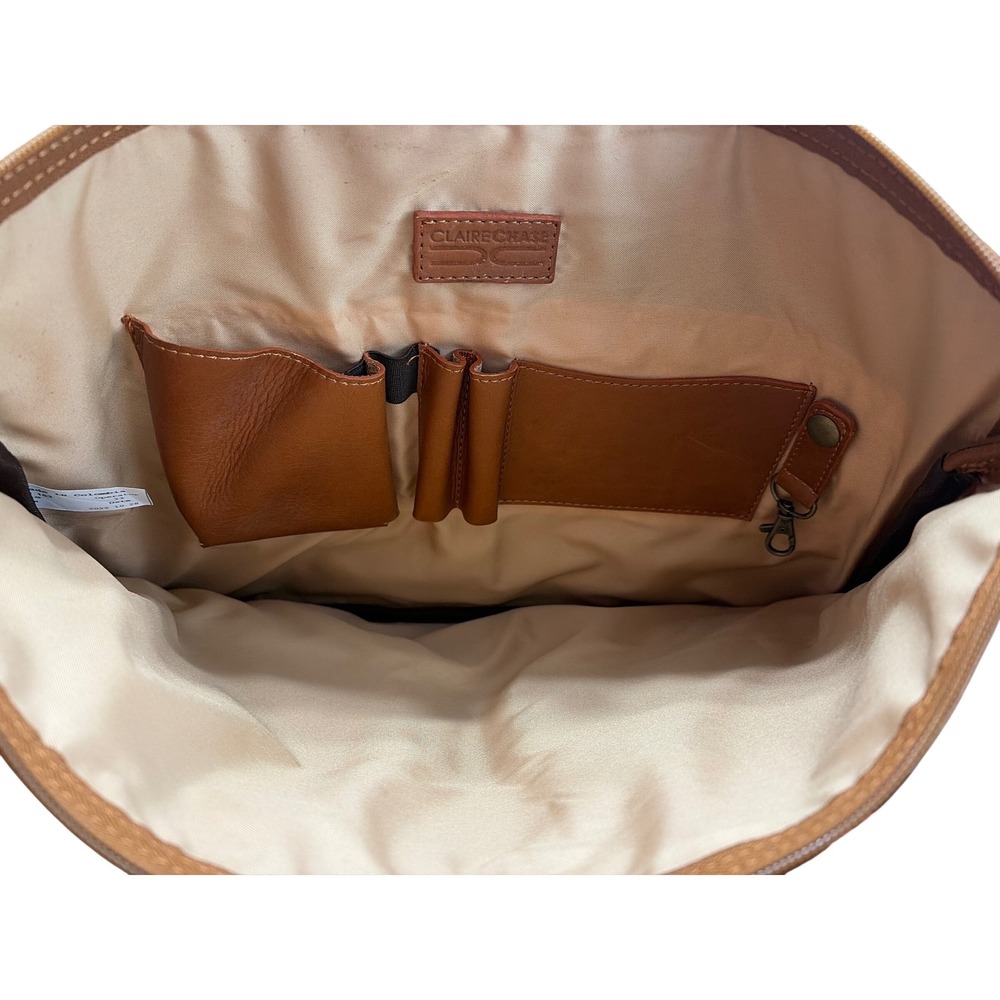 Claire‎ Chase Promethean Leather Laptop Briefcase Sleeve Bag Brown Saddle Tan - Picture 4 of 7
